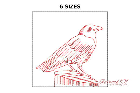 American Crow Sitting on Log Redwork Review