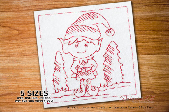 Boy Elf Cartoon Bluework Review for Seasonal Embroidery