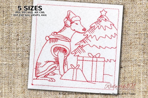 Christmas Doberman Dog Redwork Embroidery Review