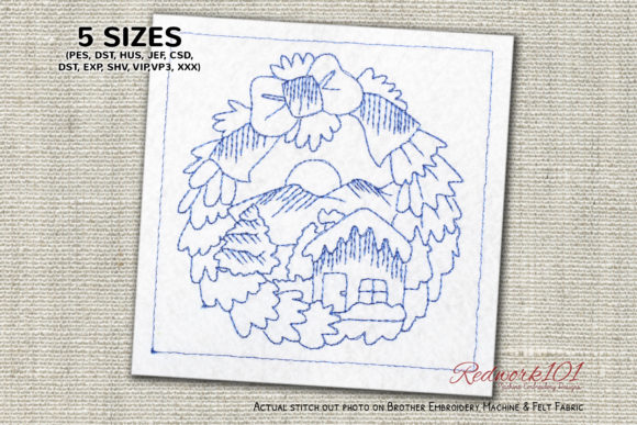 Christmas Wreath Snow Home Redwork Embroidery Review