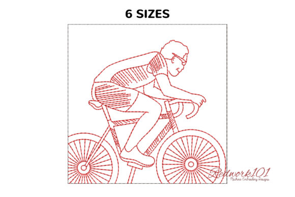 Cyclist Redwork Embroidery Review